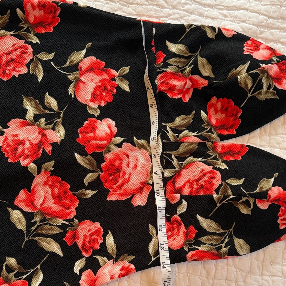 Cameo Black and Red-Pink Floral cross back Dress - Picture 5 of 5